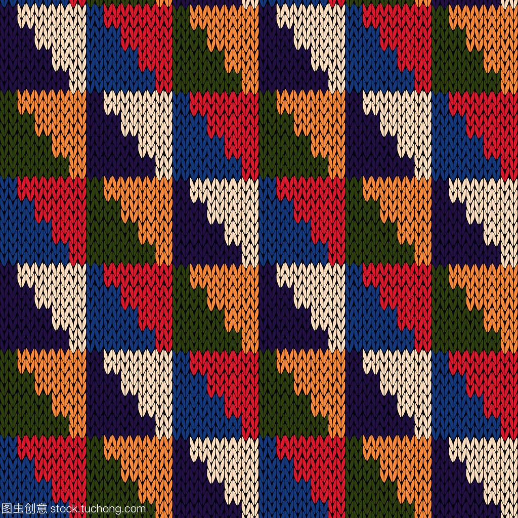 無縫針織雜色幾何圖案